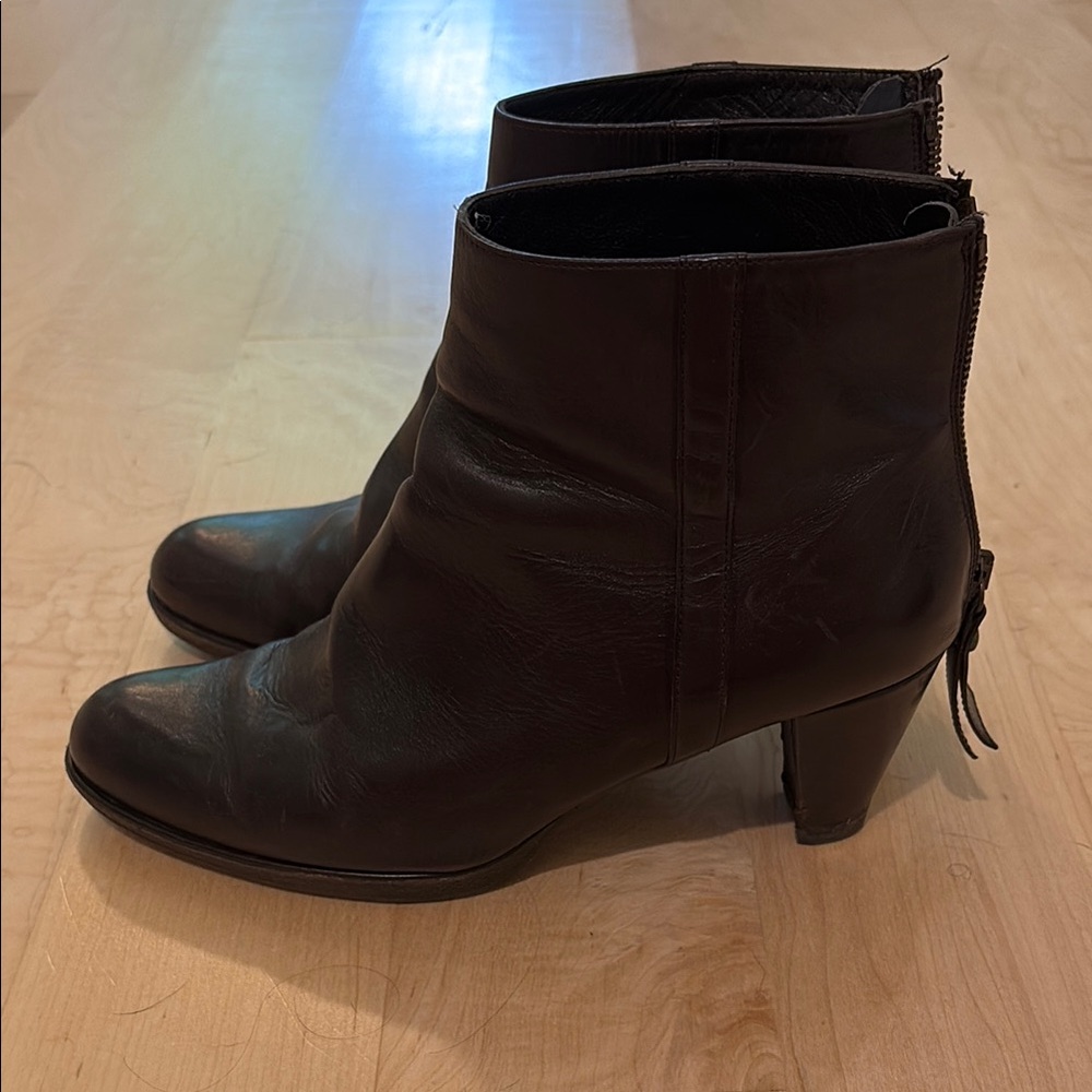 Stuart Weitzman Brown Ankle Booties with Sleek Design